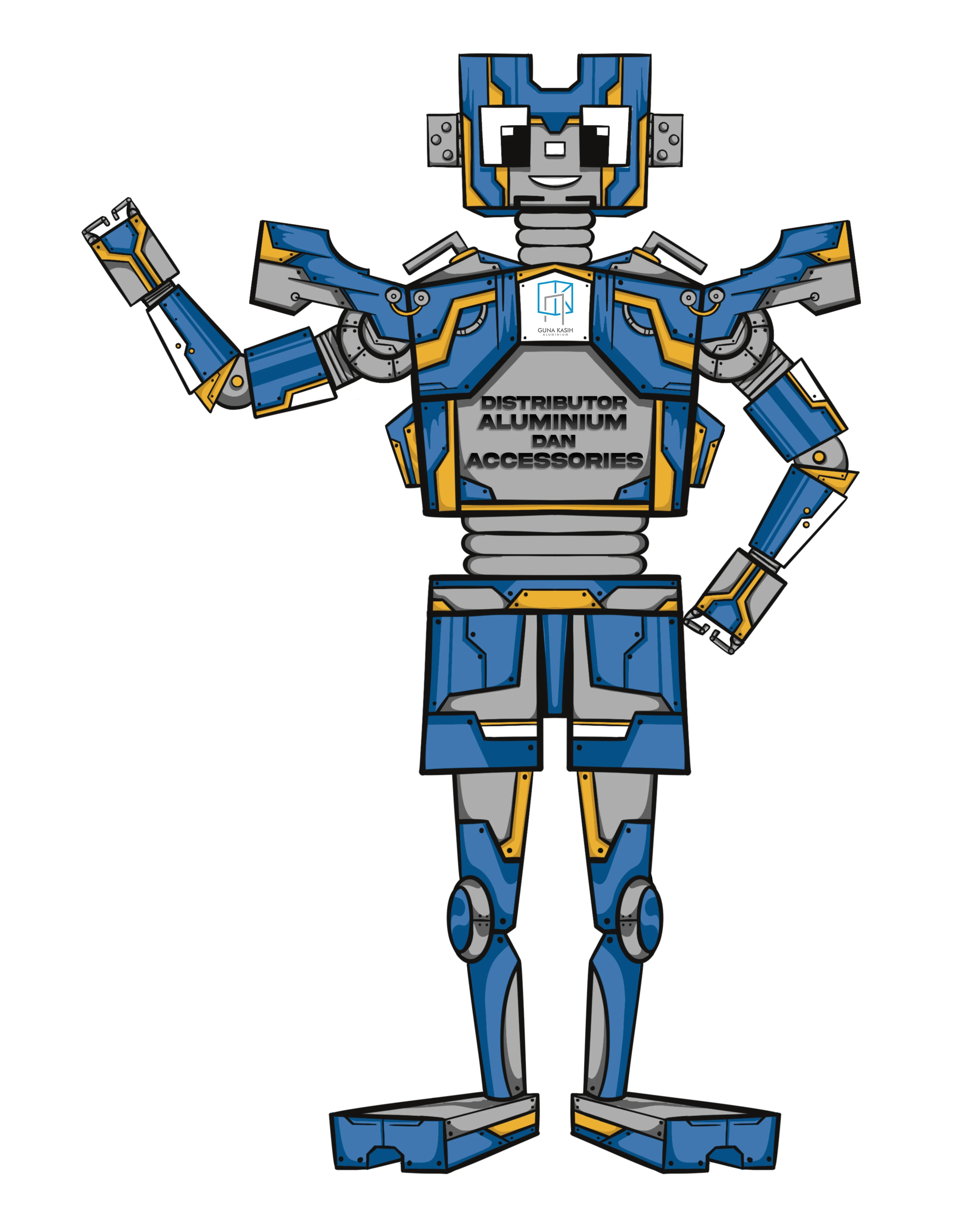 Maskot CV Guna Kasih — Distributor Aluminium Terpercaya di Bali